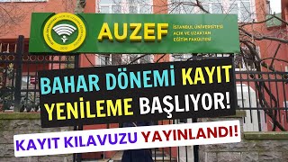 İstanbul Aöf AUZEF 2024 Bahar Dönemi Kayıt Yenileme Başlıyor AUZEF Kayıt Yenileme Nasıl Yapılır [upl. by Matrona]