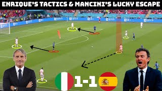 Tactical Analysis  Italy 1 – 1 Spain  How Enrique Dominated Mancini [upl. by Notgnilliw]