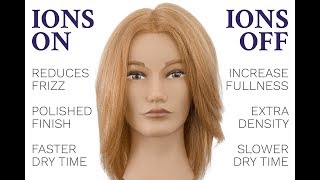 Do ionic hair dryers work Blow dry comparison ions on VS ions off [upl. by Minton478]