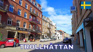 Trollhättan  Virtual Walking Tour in 4K  Mars 2023  Sweden [upl. by Gnuj]