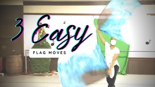 3 Easy Flag Moves  Beginner Flag Choreography [upl. by Heer]