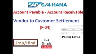 SAPFIAP14  Vendor To Customer Settlement SAP S4HANA F04 FBL1N FBL5N  UrduHindi [upl. by Nylecoj]