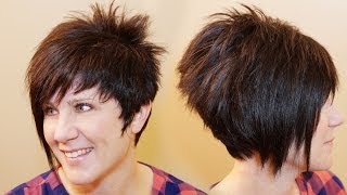 HOW TO CUT WOMENS HAIR  Short Pixie Assymetrical Aline Haircut Tutorial [upl. by Eahsat121]