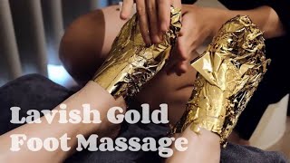 Astonishing Ultra Lavish Chinese Foot Massage with REAL GOLD [upl. by Idnek854]