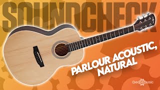 SOUNDCHECK Parlour Acoustic Guitar by Gear4music Natural  Gear4music Guitars [upl. by Adnwahsat]