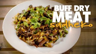 Buff Dry Meat Sadheko  Yummy Easy Recipe [upl. by Rodney492]