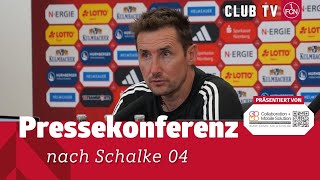 Die PK mit Miroslav Klose amp Karel Geraerts  1 FC Nürnberg  FC Schalke 04 31 [upl. by Yssac]