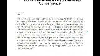 Link Prediction Revisited New Approach for Anticipating New Innovation Chances Using Technology Conv [upl. by Brag34]