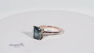 Blue Diamond Emerald Cut Solitaire Engagement Ring 14k Rose Gold [upl. by Hartill114]