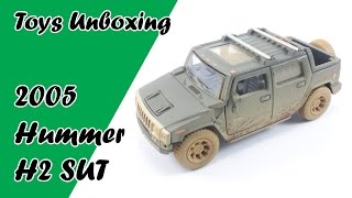 2005 hummer H2 SUT Grey Muddy Kinsmart Diecast Cars Toys Unboxing [upl. by Port]