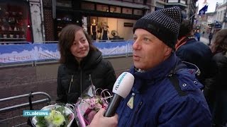 Eerste fans in Zwolle Bloemen voor Maxima [upl. by Nelleh]