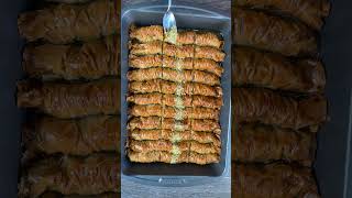 Pistachio Baklava  طرز تهیه باقلوای پسته  Easy and quick Baklava recipe [upl. by Faruq112]