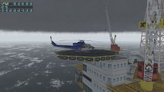 Offshore Helicopter Procedures  Bell 412 Aberdeen to Forties Alpha [upl. by Ellac]