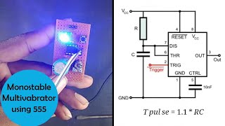 Monostable Multivibrator using 555 timer  SdevElectronics [upl. by Hollingsworth210]