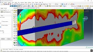 Simulation PullOut test of a ribbed steel bar from the UHPC part in Abaqus [upl. by Anthe493]