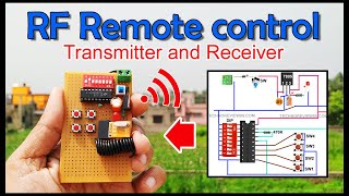 RF remote control transmitter and receiver circuit  How to make [upl. by Ahsenre96]