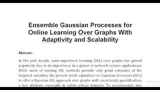 Ensemble Gaussian Processes for Online Learning Over Graphs With Adaptivity and Scalability [upl. by Irodim]