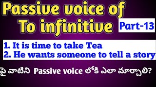 Passive voice of To infinitive in telugu part13 for all competitive exams [upl. by Itteb]