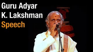 Archive  Padma Shri Adyar K Lakshmans Speech  Deepikka Yogarajahs Arangetram  Bharatanatyam [upl. by Merkley]