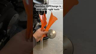 Sportster oil change is lot easier with special tools [upl. by Eiryt]