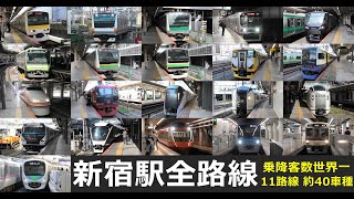 【新宿駅全路線 走行･発着シーン集】新宿駅でJR在来線、小田急線、京王線、都営地下鉄、東京メトロ、西武線車両の走行・発着シーンを満喫！！ [upl. by Reger848]