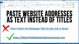 How to Make Microsoft Word Paste Website Links as URL Addresses Rather Than Page Titles [upl. by Pros744]