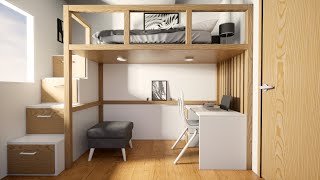 Cozy Loft Bed Idea for Small Rooms [upl. by Mannie]