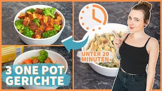 3 EINFACHE amp LECKERE ONE POT Gerichte in unter 20 MINUTEN 🌱 [upl. by Tristan]