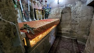 The tombs of the Blessed Virgin Mary and St Joseph in Jerusalem Kidron Valley next to Gethsemane [upl. by Emsmus]