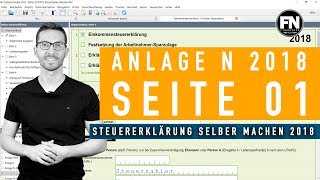 Anlage N 2018 ausfüllen  Steuererklärung 2018 selber machen  Anlage N Seite 1 Anleitung Elster [upl. by Rudiger]