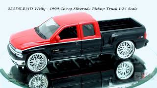 22076LR 4D Welly 1999 Chevy Silverado Pickup Truck 124 Scale Diecast Wholesale [upl. by Wilek]