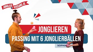 Passing mit 6 Jonglierbällen  Tutorial  Jonglierversandde  Jonglage [upl. by Llerahc]