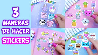 3 Maneras de Cómo Hacer Pegatinas o Stickers Fácil  DIY Stickers [upl. by Hirschfeld956]