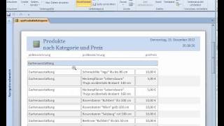 09U04 Datenbanken mit MS Access LE09 Teil4  Berichte mit Gruppierung und Summen [upl. by Ahseal372]