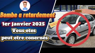 1 Janvier 2025 interdiction de circuler voiture Diesel et Essence Critair 3 ça va faire mal [upl. by Evod467]