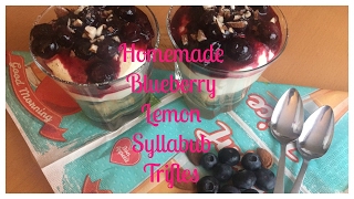 Homemade Blueberry Lemon Syllabub Trifles [upl. by Otrebile]