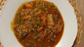 Gjelle me mashurkabizele me mish vici  Green beanspeans and meat recipe subscribe shorts food [upl. by Emarej927]