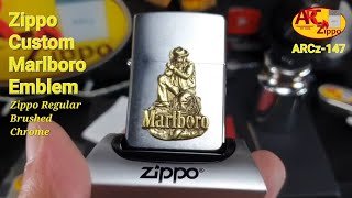 How To Make a Custom Zippo PART III My EDC Zippo Lighter Marlboro Emblem  Brush Chrome  ARCz147 [upl. by Hwang260]