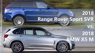 2018 Range Rover Sport SVR vs 2018 BMW X5 M technical comparison [upl. by Belanger731]