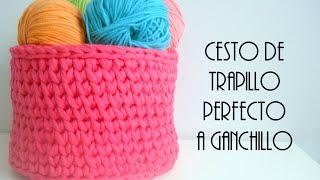 Cesto de trapillo PERFECTO a ganchillo  TUTORIAL [upl. by Eryt]