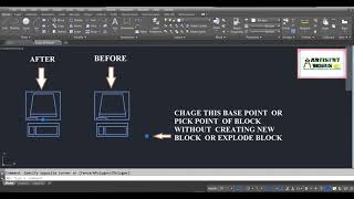 How to change Insertion Point Pick Point Base Point of Block in AutoCAD [upl. by Irallih]