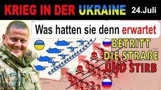 24JULI Verzweiflungstat  Russen stoßen auf ukrainische Straße vor amp sterben dort  UkraineKrieg [upl. by Nemra509]