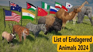 List of Endangered Animals 2024  Rarest Animals [upl. by Laram]