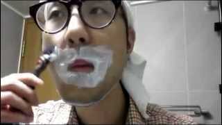 Shaving with Gillette Fusion Proglide Flexball Power Razor amp Sensitive Shave Gel [upl. by Erodasi568]