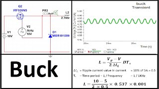 Buck Converter  Calculations Circuit and Graphs  NI Multisim [upl. by Jemy623]