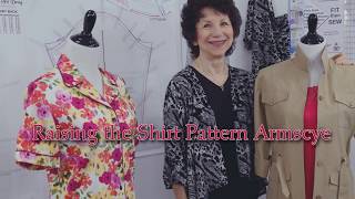 How to Raise the Shirt Pattern Armscye by SureFit Designs [upl. by Englebert]