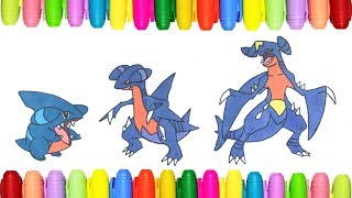 Pokemon Coloring Pages  Gible Gabite and Garchomp [upl. by Jenette]