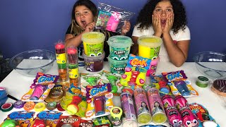 MIXING ALL OUR STORE BOUGHT SLIMES 6  NEW FLUFFY SLIMES  GIANT SLIME SMOOTHIE [upl. by Anikahs863]