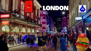 London Walk 🇬🇧 Nightlife West End Piccadilly Circus SOHO  Central London Night Walking Tour HDR [upl. by Ventura11]