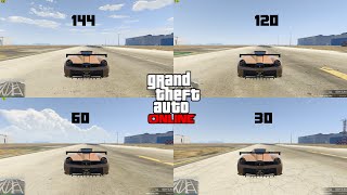 GTA V 30 vs 60 vs 120 vs 144 FPS CAR SPEED RACE HIGHER FPS gives you a racing advantage [upl. by Nightingale347]